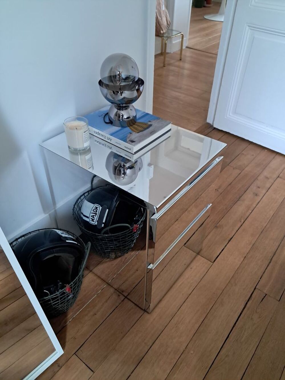 Table chevet 2 tiroirs IKEA &eacute;dition limit&eacute;e miroir Meubles
