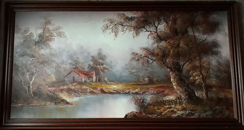 Tableau peinture acrylique sur toile : "Paysage Automne" Décoration