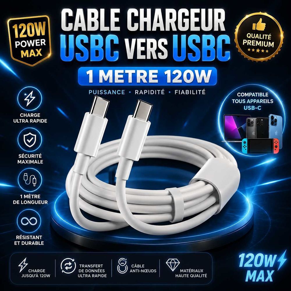 Cable chargeur usbc vers usbc 1 metre 120w
ECOUTEURS BLEUTHOOTH TWS E6S €" NEUFS ! 8€. Id&eacute;al pour le sport, jeux vid&eacute;os, film ect... Audio et hifi