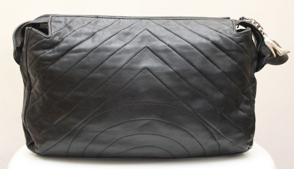 Sac cuir noir surpiqu&eacute; MAUD FRIZON Maroquinerie