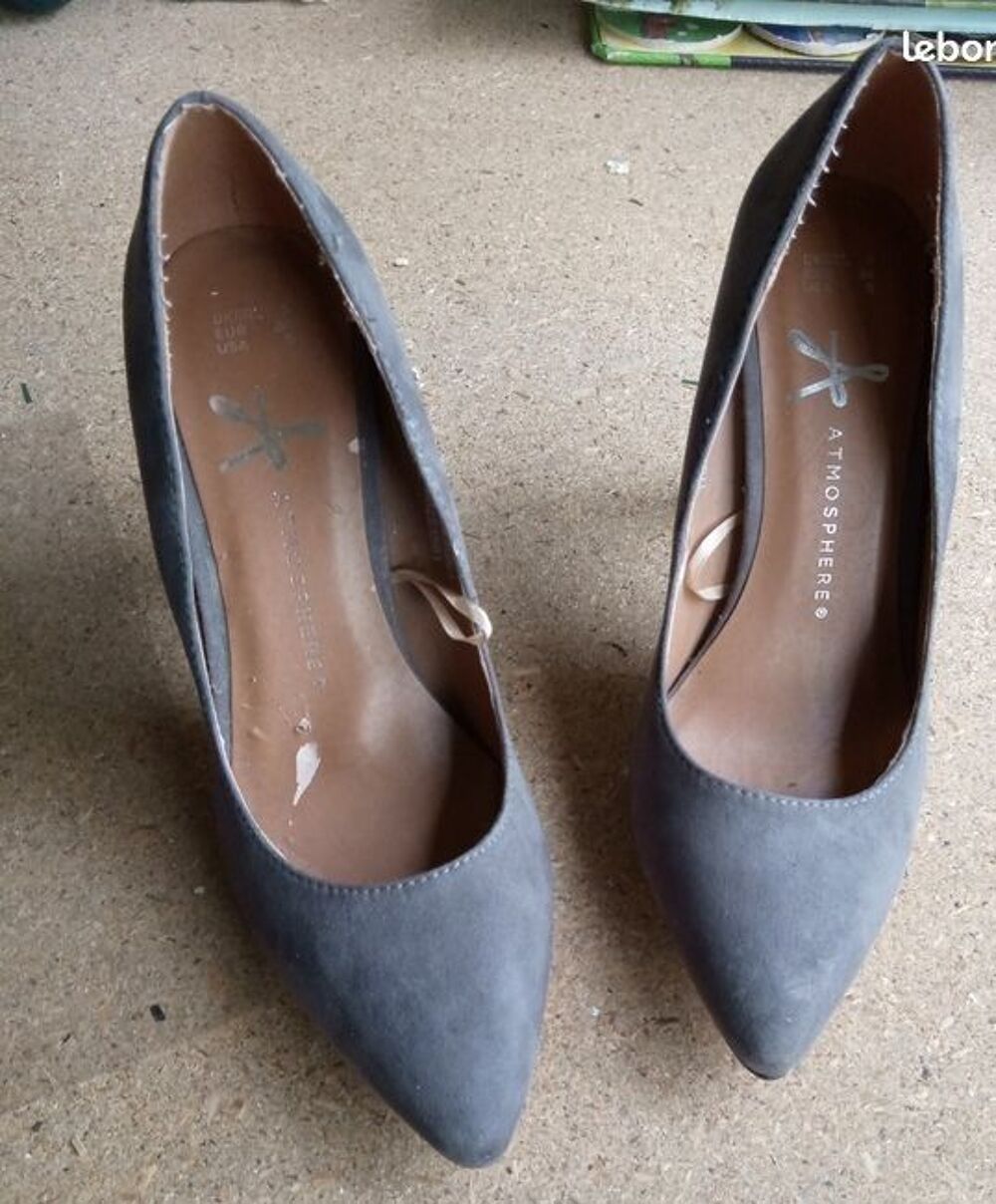 escarpins Primark atmosph&egrave;re talon 10 cm gris Chaussures