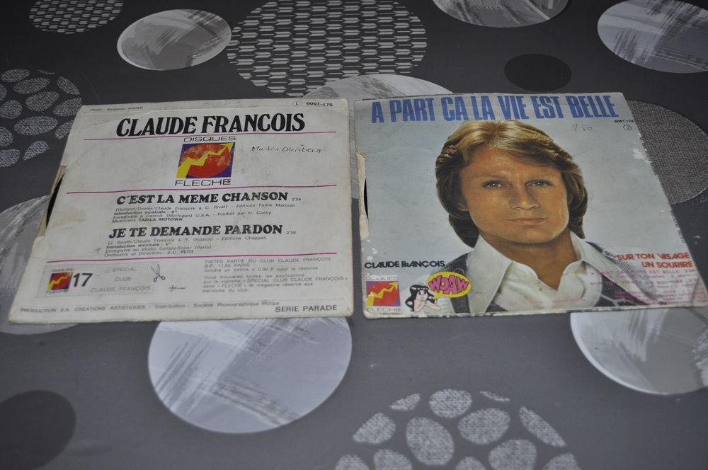 Lot de 45 tours vinyles de Claude Fran&ccedil;ois CD et vinyles