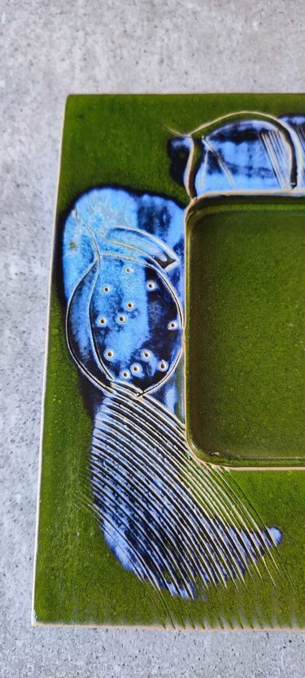 Vide-poche en c&eacute;ramique &eacute;maill&eacute;e vintage sign&eacute; , 60/70 