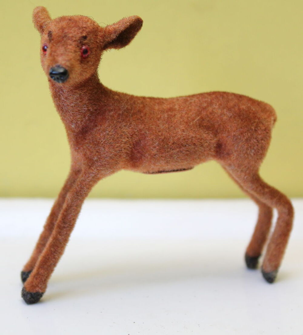 Jouet vintage MAX CARL Germany animal floqu&eacute; biche Jeux / jouets