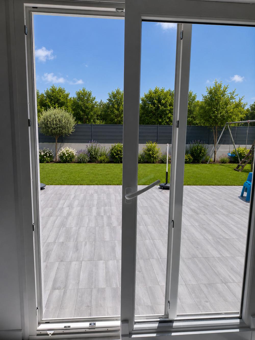baie coulissante PVC 2 vantaux avec oscillo battant Bricolage