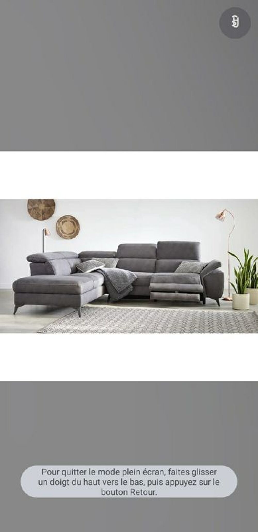 Canap&eacute; d'angle avec relax &eacute;lectrique neuf Meubles