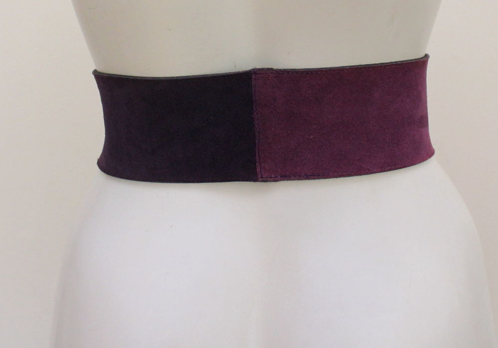 Ceinture veau velours bicolore YVES SAINT LAURENT Maroquinerie