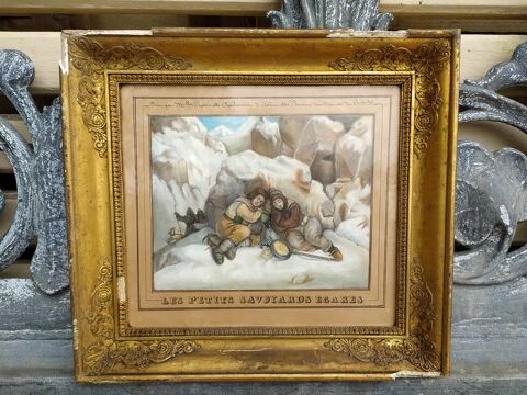 Tableau Dessin Pastel Les Petits Savoyards Égarés 1841 180 Loches (37)