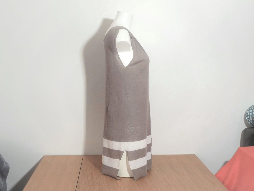 Tunique/ Tee Shirt Beige &agrave; Rayures Blanc- Autre Chose Vêtements