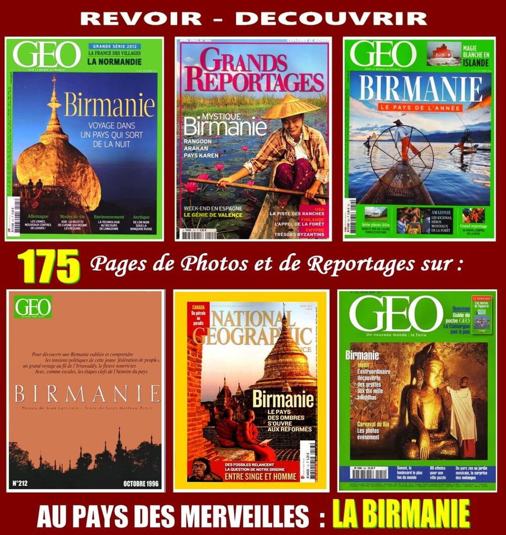 BIRMANIE -g&eacute;o - RANGOON / prixportcompris Livres et BD