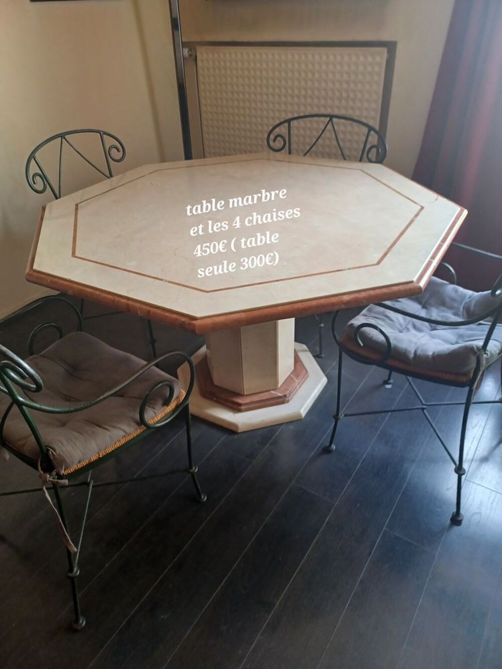 Table en marbre octogonale Meubles