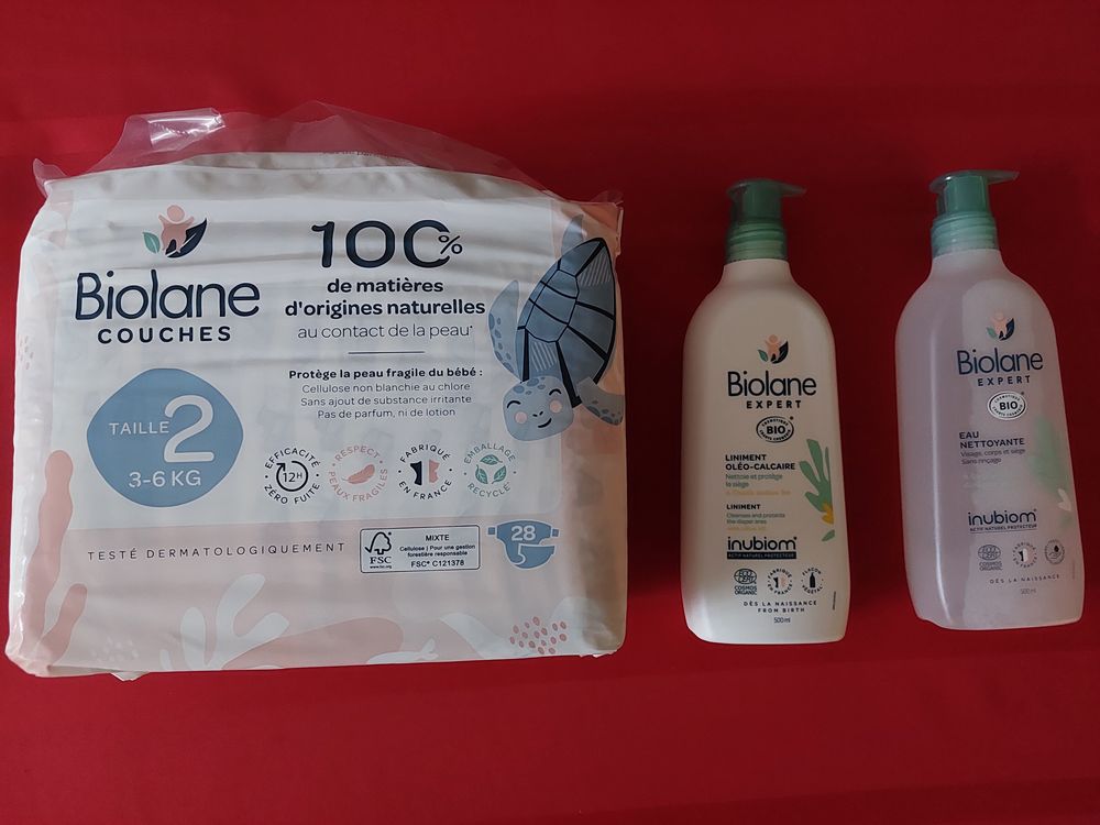 Lot Biolane Expert ? Couches Taille 2 + Eau Nettoyante Inubi Puériculture