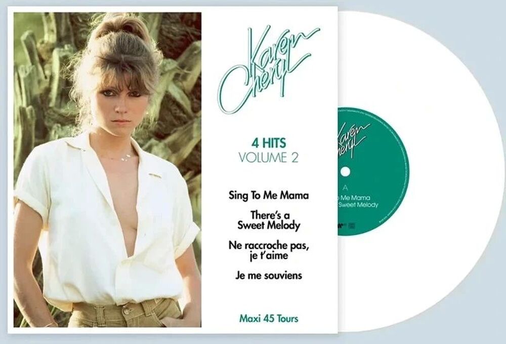 KAREN CHERYL MAXI 45 TOURS VINYLE COULEUR BLANC "4 HITS VOLU CD et vinyles