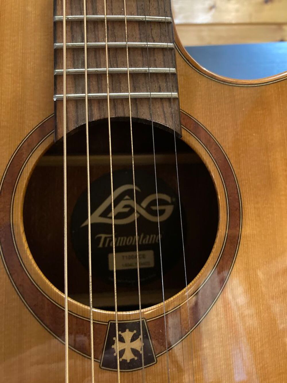 Guitare folk &eacute;lectroacoustique LAG Instruments de musique