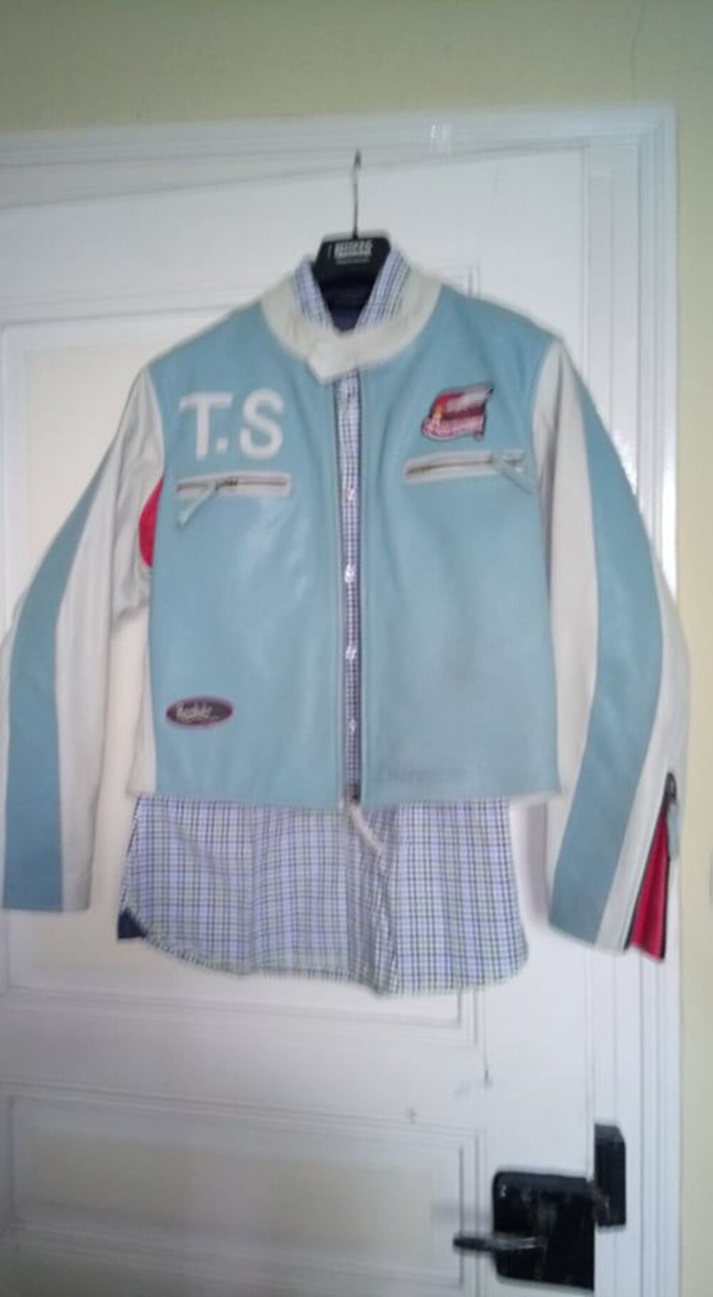 Blouson / Veste TEDDY SMITH en cuir taille L jamais port&eacute; . Vêtements