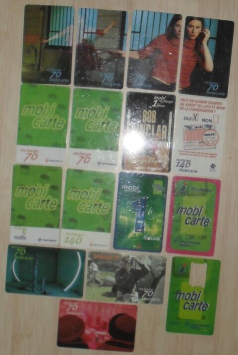 Lot de 16 recharges t�l�phoniques Mobicartes. 16 Montreuil (93)