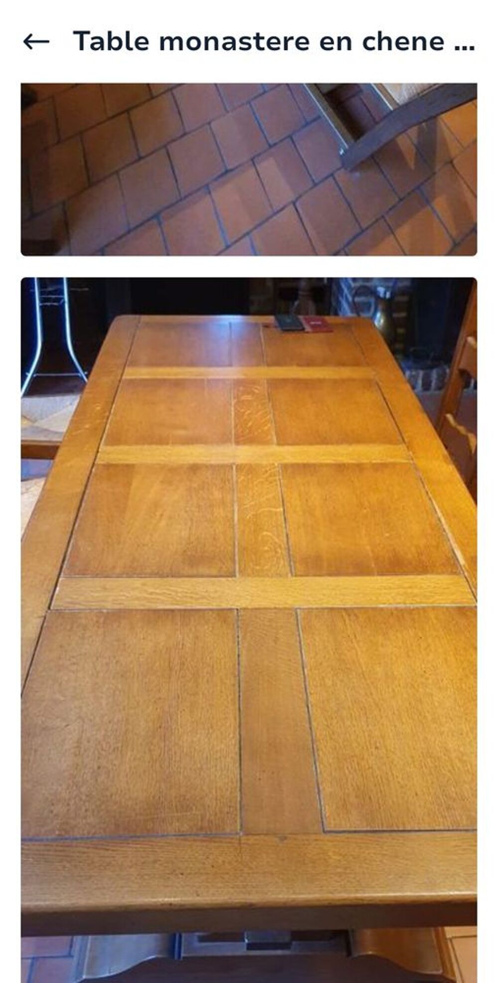 Table monast&egrave;re en ch&ecirc;ne avec ses 6 chaises Meubles