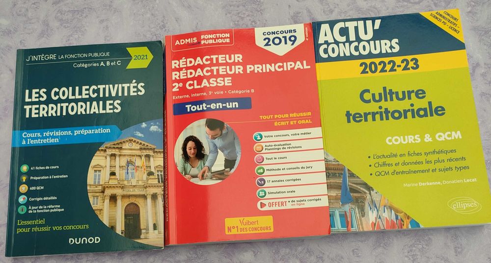 Lot 3 livres Concours Fonction Publique Territoriale (Cat&eacute;gorie B) Livres et BD