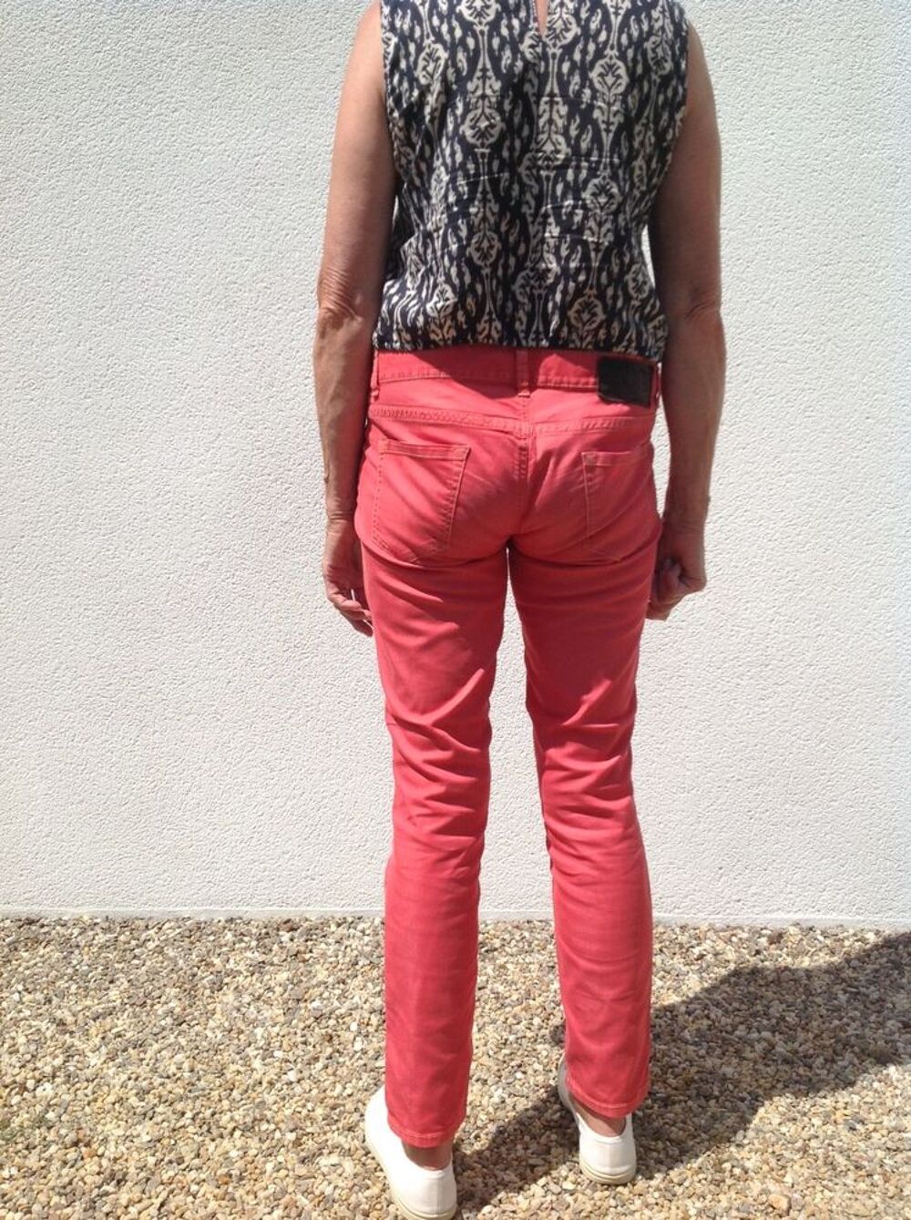 Pantalon chino femme Benetton, coupe slim, taille basse, 40 Vêtements