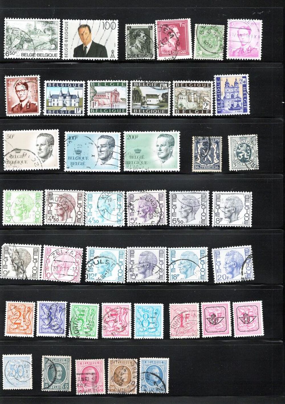 lot de 94 timbres de BELGIQUE 
