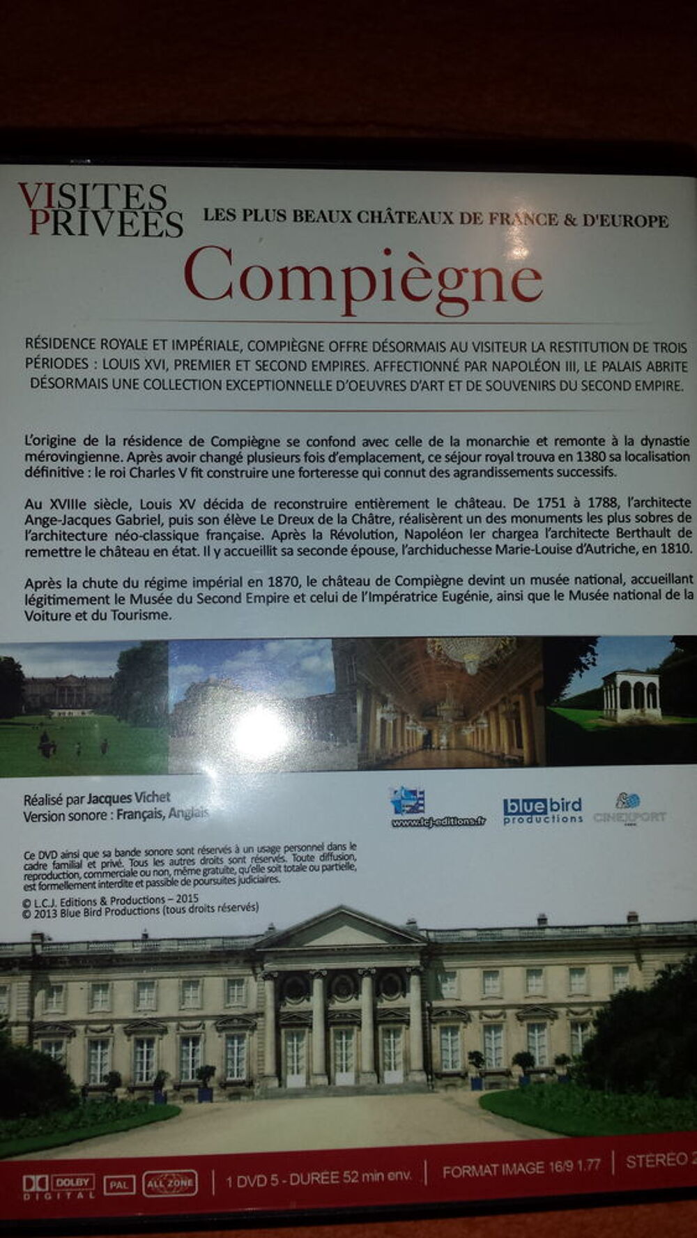 DVD COMPIEGNE
VISITES PRIVEES
DVD et blu-ray