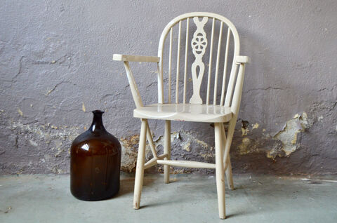 Fauteuil ancien bohème patiné vintage campagne 190 Wintzenheim (68)