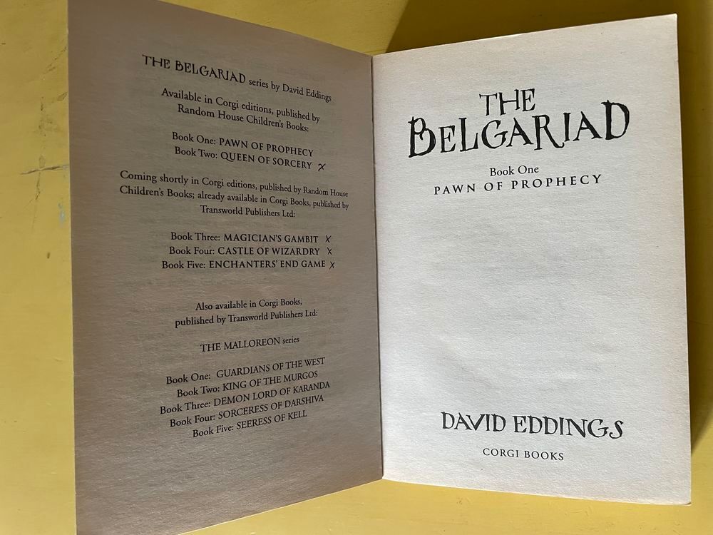 Livre Belgariad 1 Pawn Of Prophecy _ David Eddings _ Livres et BD