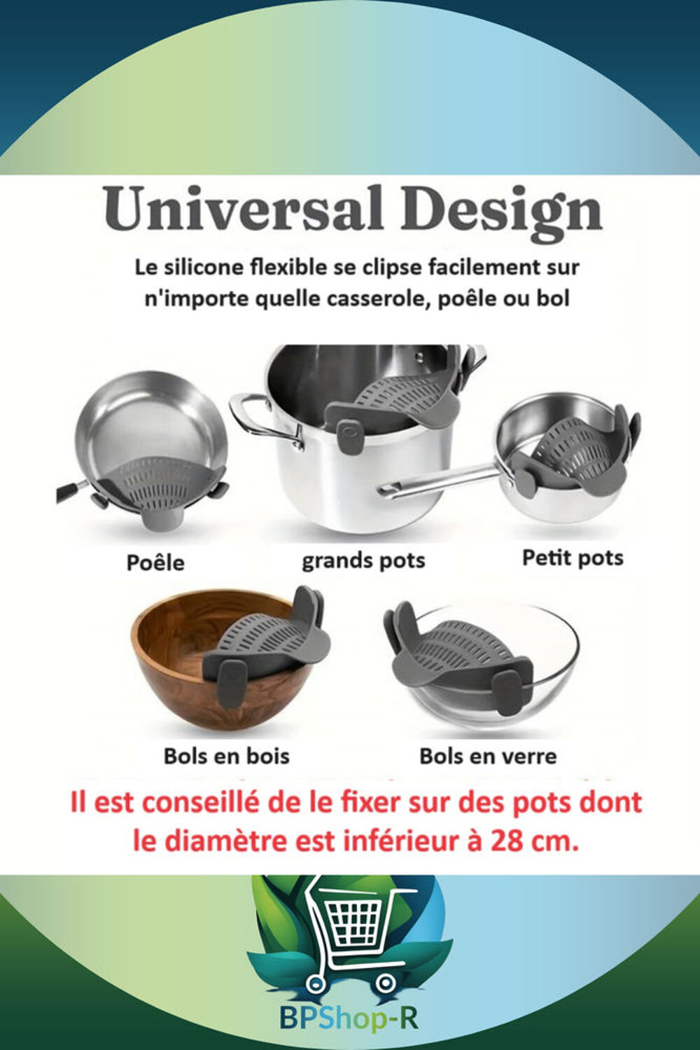 Passoire en Silicone Ajustable &agrave; Clipper Cuisine