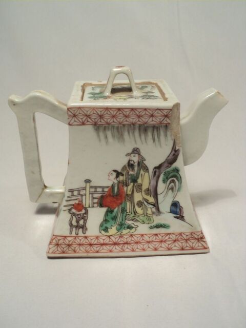 Ancienne Théière Porcelaine Chine Famille Verte  80 Loches (37)