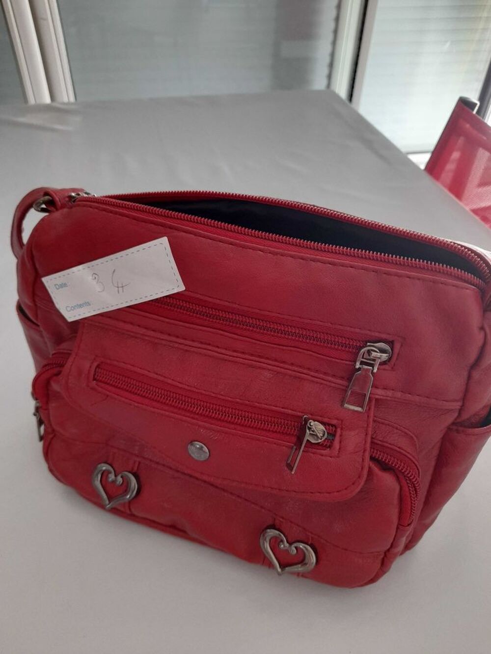 sac &agrave; mains rouge tr&egrave;s souple Maroquinerie
