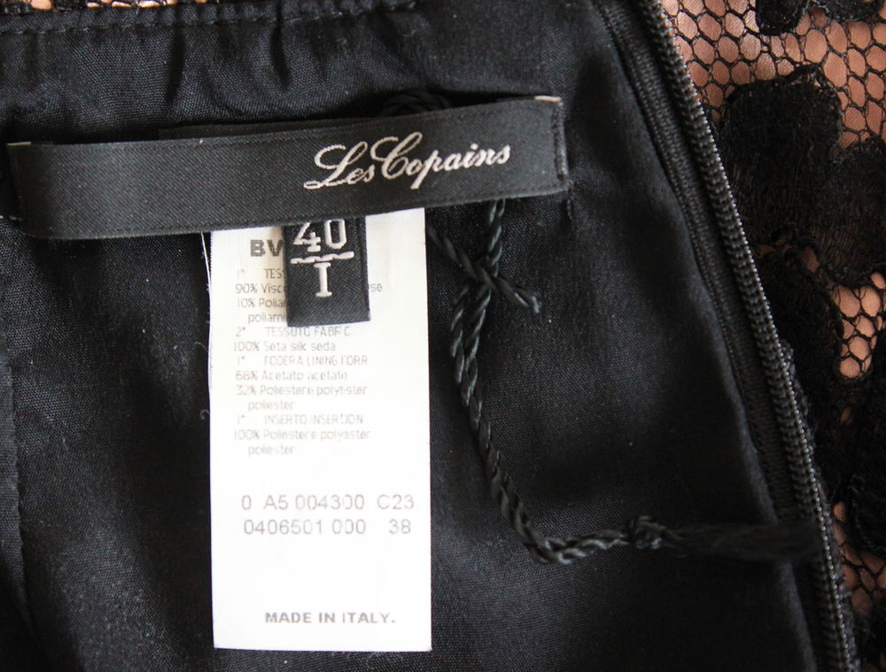 Jupe dentelle noir &amp; beige LES COPAINS T.38 FR Vêtements