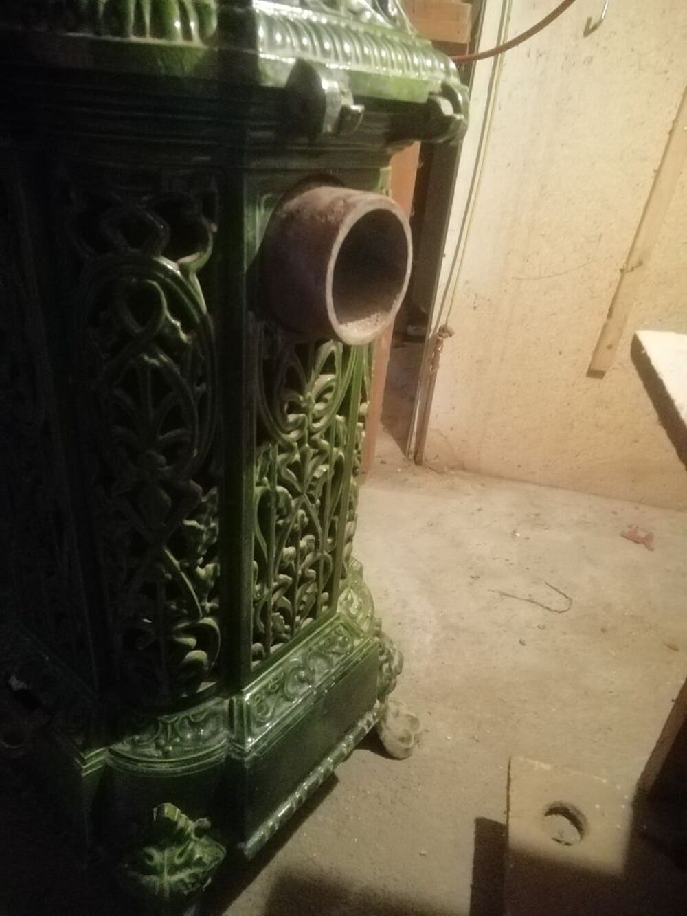  Ancien Po&ecirc;le &eacute;maill&eacute; vert Décoration