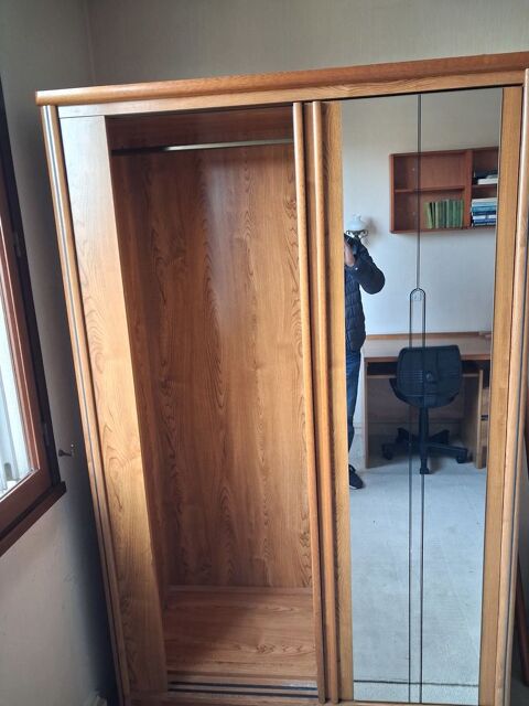 Armoire bois portes coulissante miroir 100 Livry-Gargan (93)