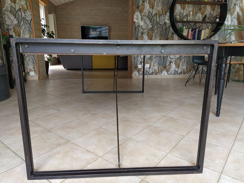 Table bois rectangle bois massif pied fer Meubles