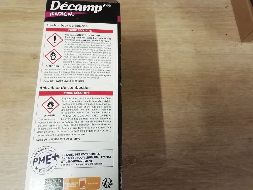 Destructeur de souche neuf, D&eacute;camp Radical Jardin