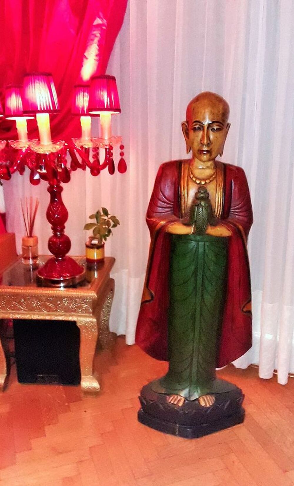 Grand Bouddha Debout - Bois massif - BIRMANIE Décoration