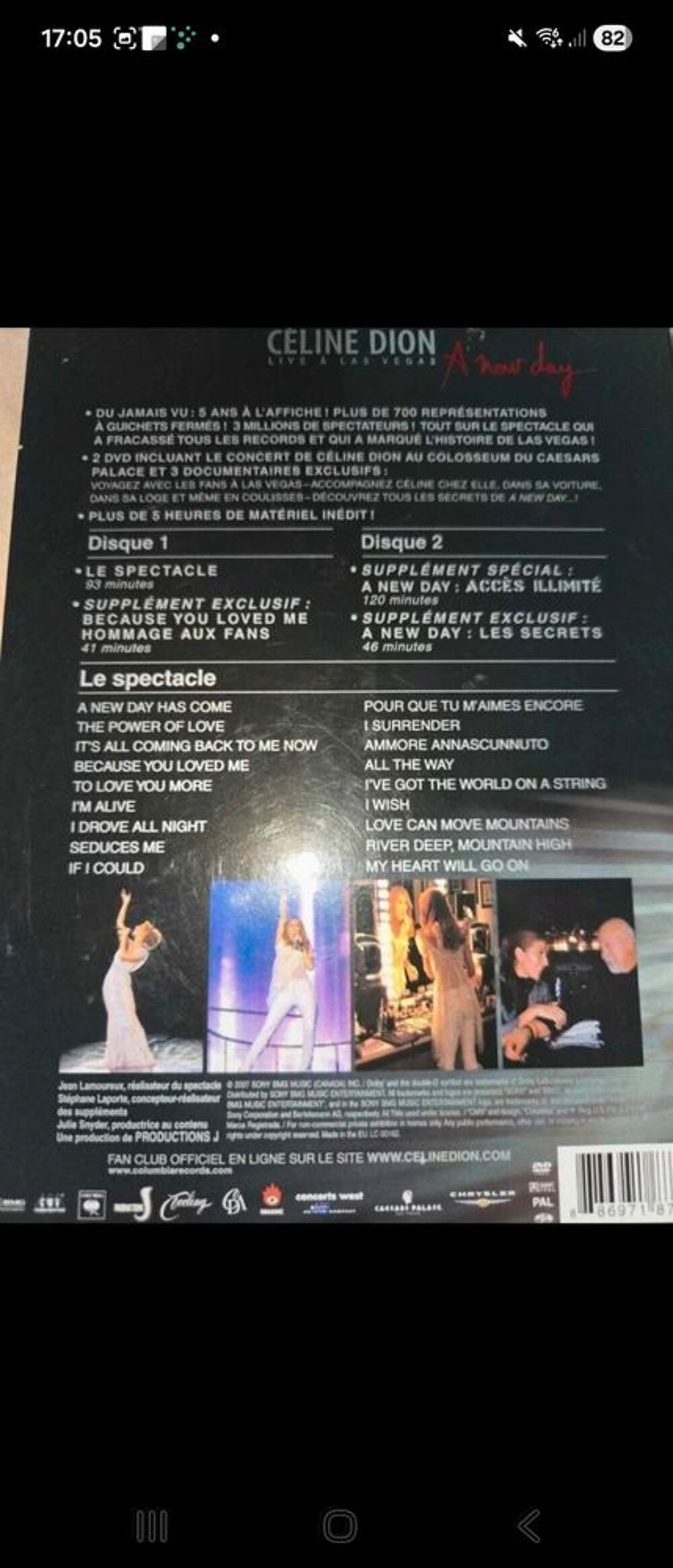 coffret dvd C&eacute;line Dion DVD et blu-ray