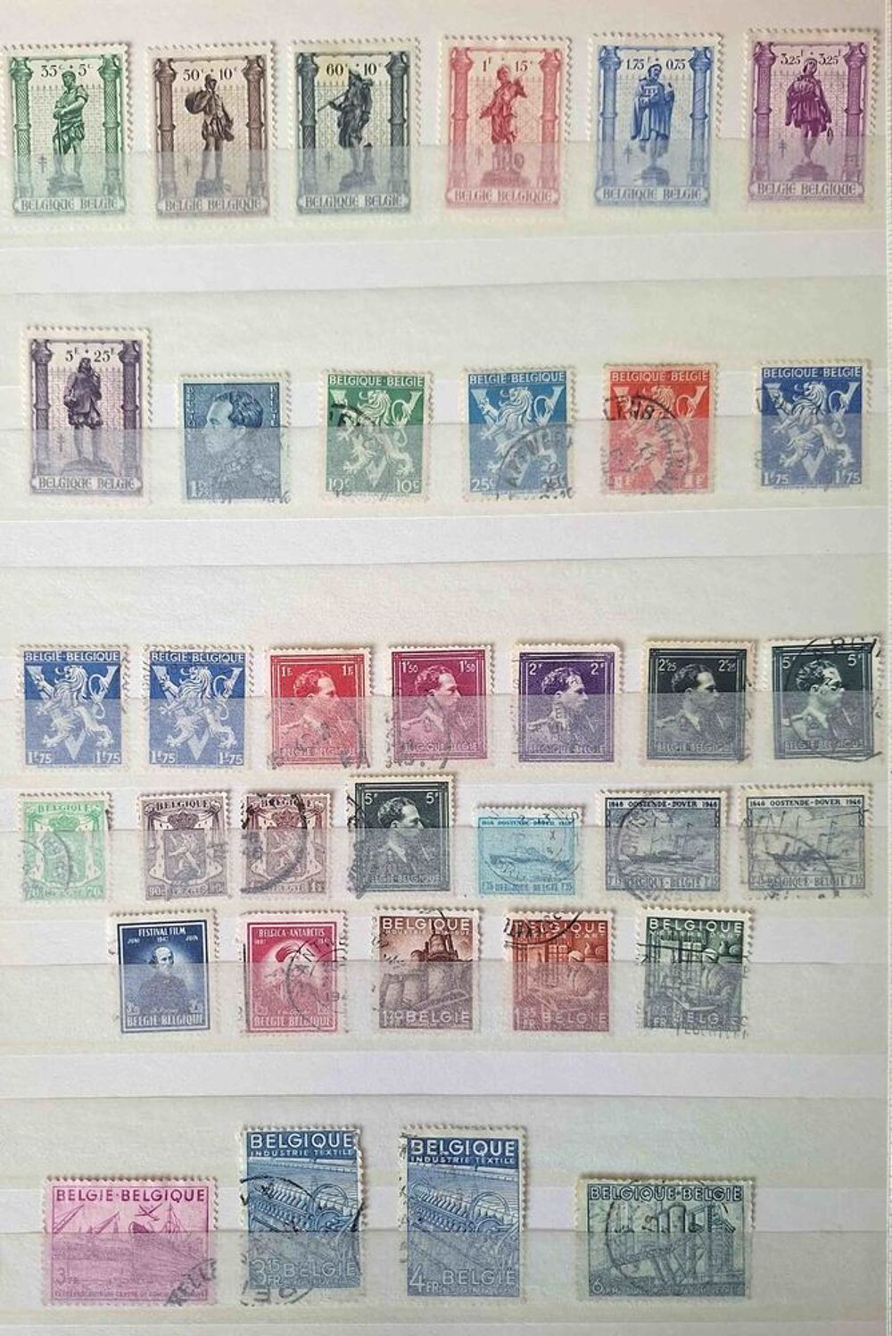 S&eacute;rie de timbres de collection de Belgique 