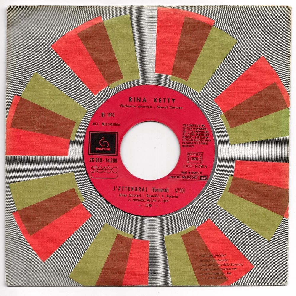 RINA KETTY-45t JUKE BOX-J'ATTENDRAI / SOMBREROS ET MANTILLES CD et vinyles