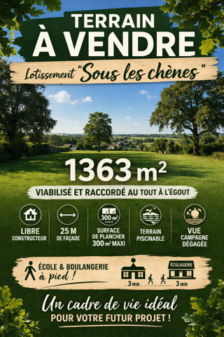  Terrain � vendre 1363 m� Cond�-northen