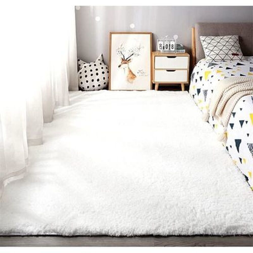 Tapis de salon Shanggy neuf blanc. Décoration
