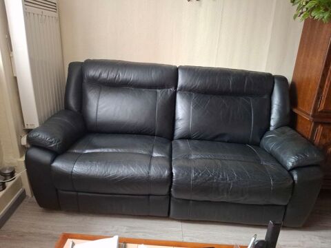 canap relax en cuir noir 150 Lucy-le-Bois (89)