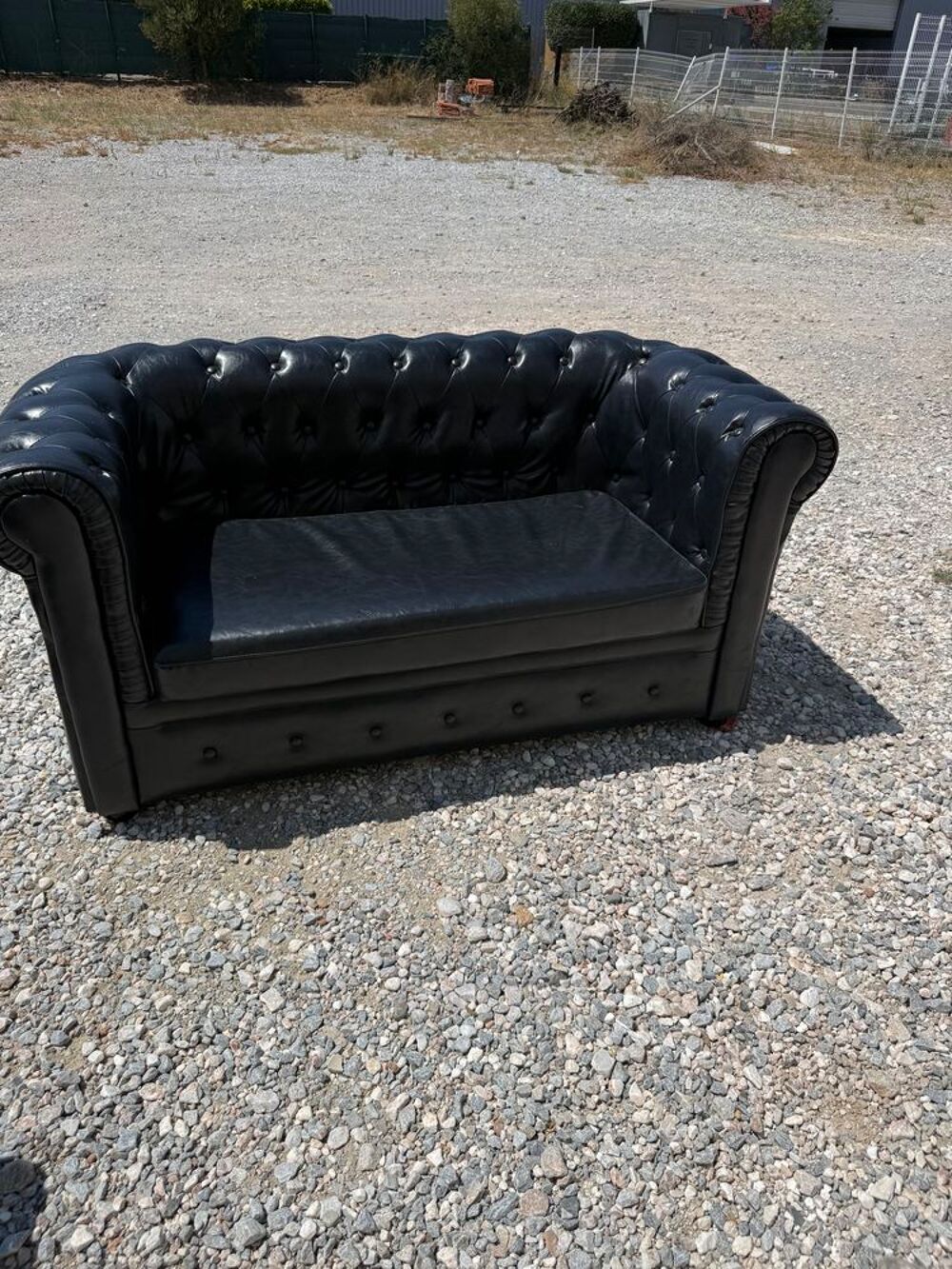   Canapés 2 Places & Fauteuils Style Chesterfield Noir 