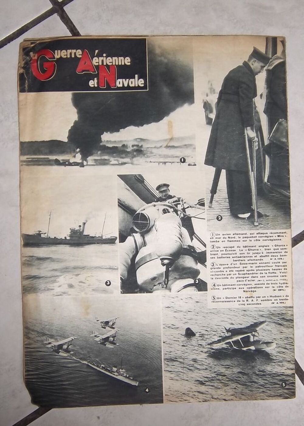 Revue La guerre a&eacute;rienne et navale n&deg;177 26 AVRIL 1940 Livres et BD