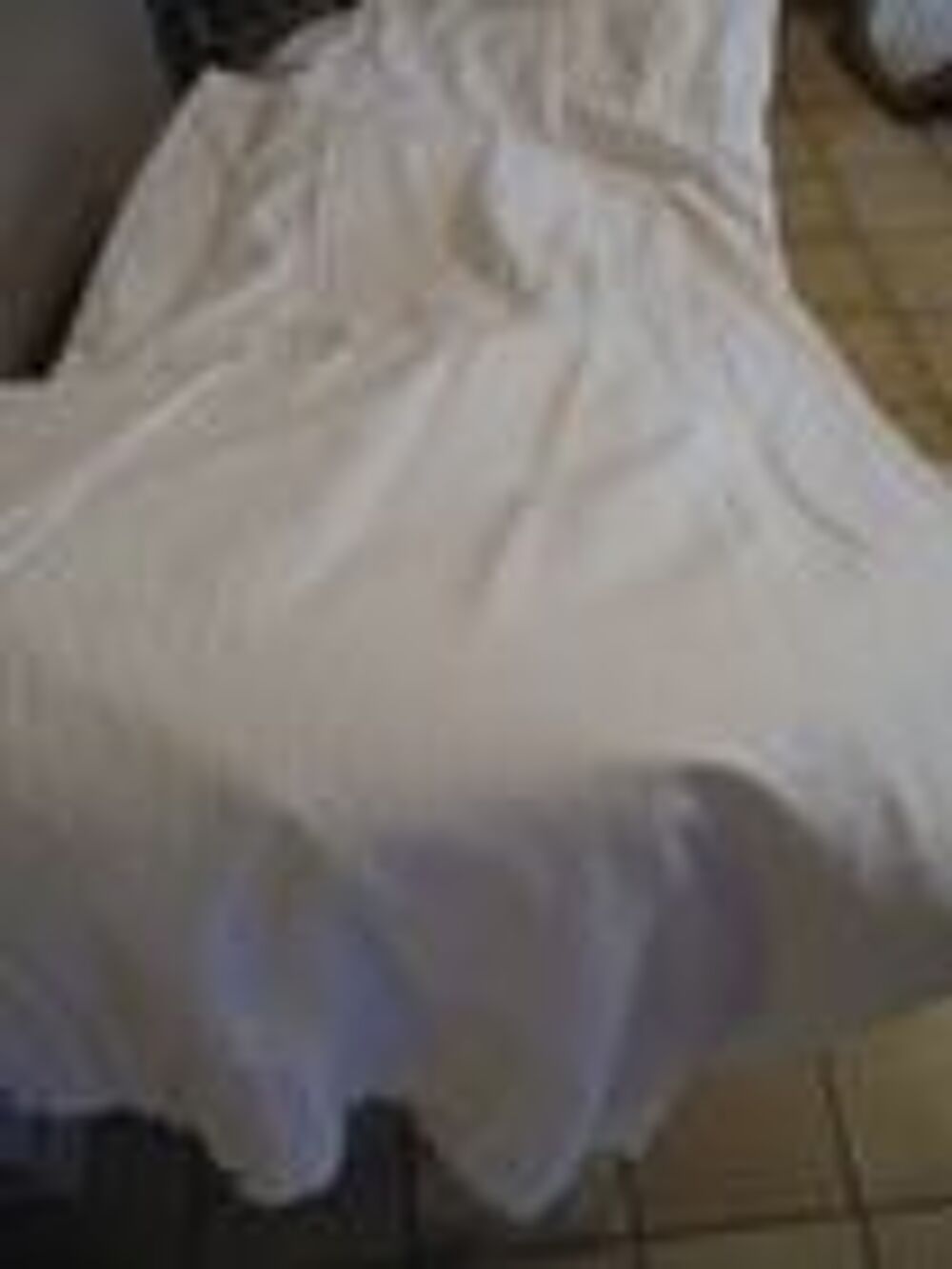 Un drap plat uni blanc coton avec bourdon 2m60 x 2m20 Décoration