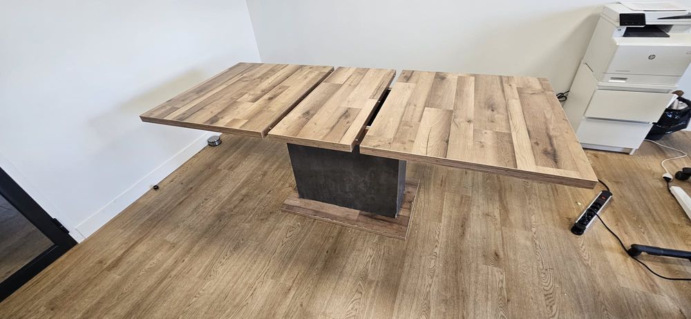 Ensemble table et six chaises bois et tissu simili lavable Meubles
