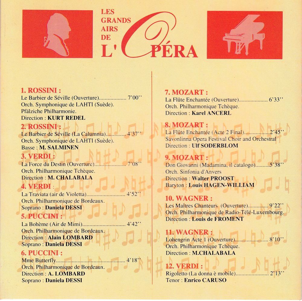 CD Les Grands airs De L'op&eacute;ra - Objet Publicitaire CD et vinyles