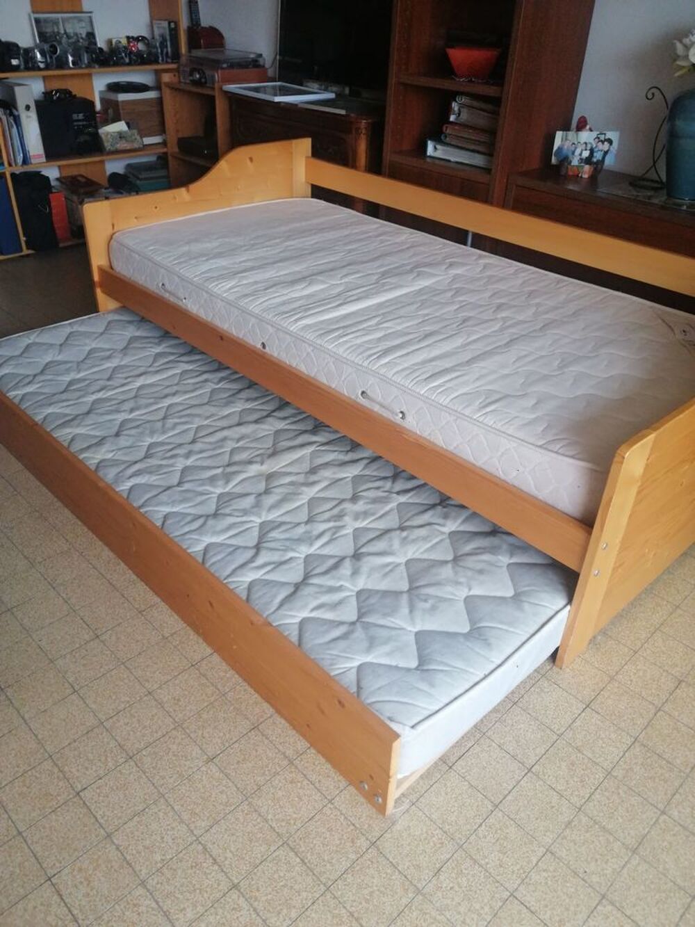 Lit gigogne en pin 2 places Meubles