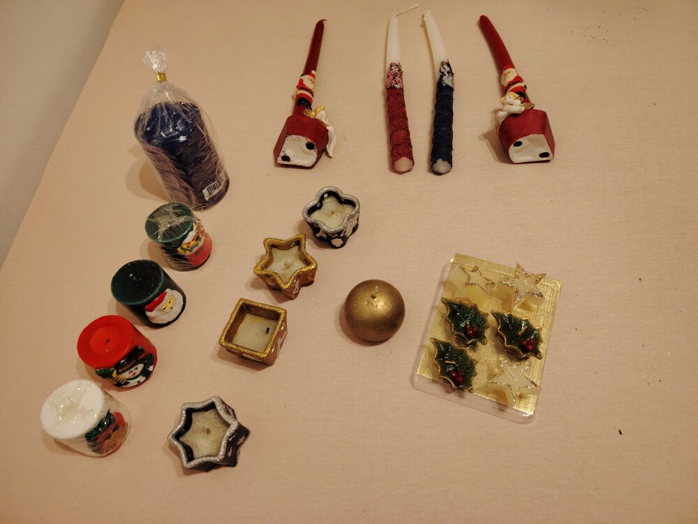 LOT DE BOUGIES POUR NO&Euml;L Décoration