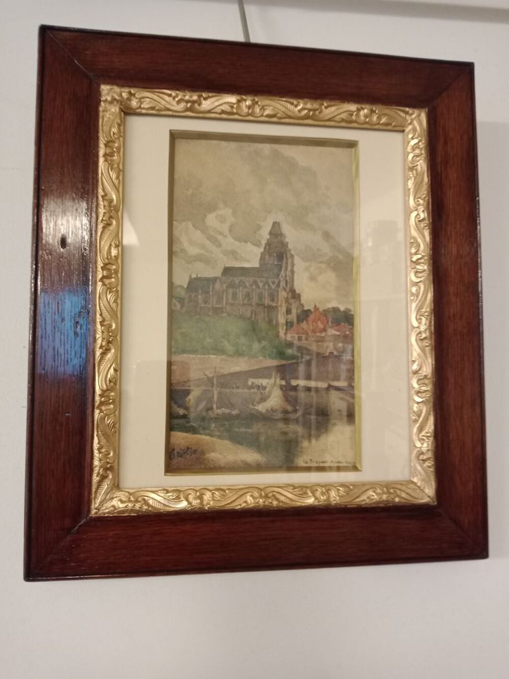 Anciens tableau Marine &eacute;cole italienne 19&eacute;me Décoration